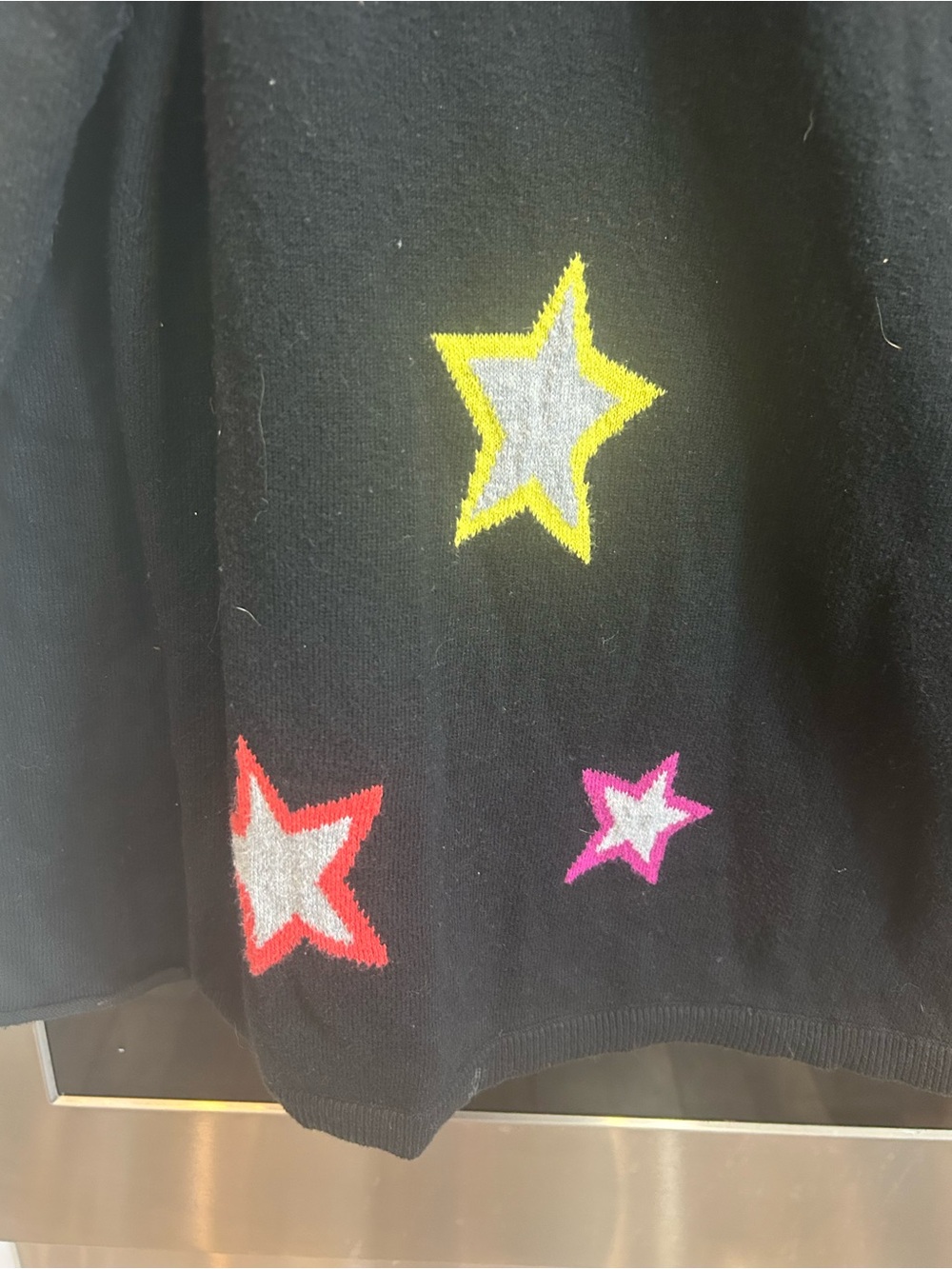 Lisa Todd Sweater with Star Appliqués size L slight piling GUC preppy - Picture 3 of 6
